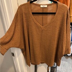 Waffle sweater top